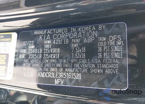 2024 Kia Niro Ex Touring z USA, uszkodzony, nr VIN KNDCR3LE3R5161521